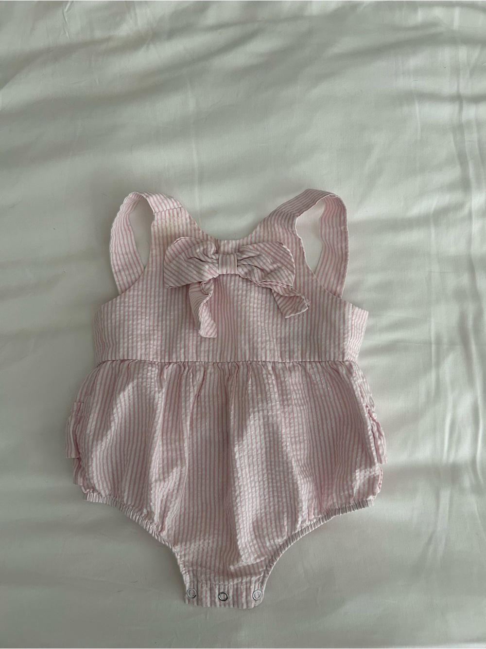 Rare Editions Pink and White Striped Kids One Piece Bubble